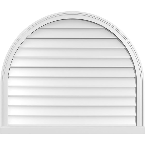 Ekena Millwork Round Top Surface Mount PVC Gable Vent w/ 2"W x 2"P Brickmould Sill Frame, 40"W x 34"H GVPRT40X3403SN - main